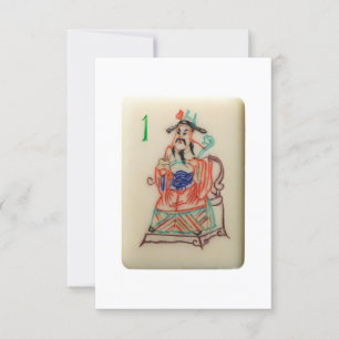 Invitación Un hombre rico - Baldosa Mahjong Flower 