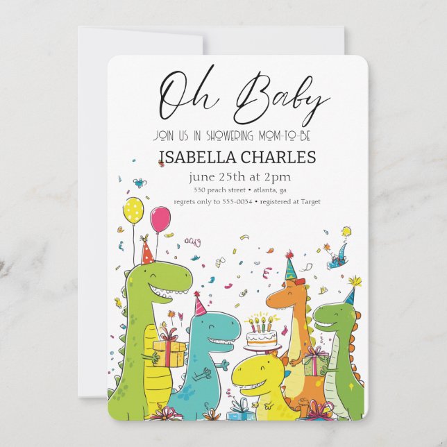 Invitación Un hombrecito está en camino (Anverso)