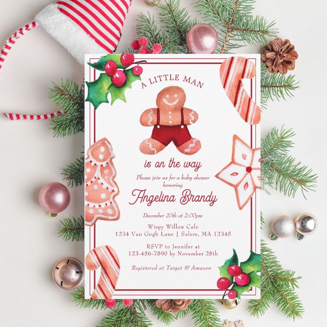 Invitación Un hombrecito Navidad de pan de jengibre Baby Show (Subido por el creador)