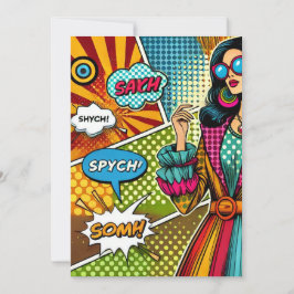 Invitación Un ilustracion de moda al estilo retro del pop