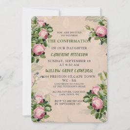 Invitación Un jardín victoriano verde, confirmación de rosas 