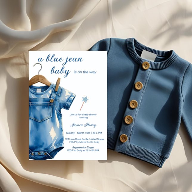 Invitación Un Jean bebé azul Denim Baby Shower (Subido por el creador)