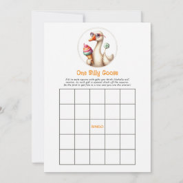 Invitación Un juego de bingo de cumpleaños de un ganso tonto