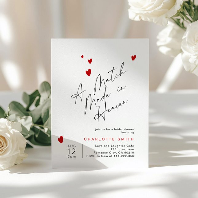 Invitación Un juego hecho en el Heaven Simple Modern Bridal d (Subido por el creador)