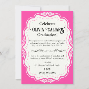 Invitación Un Kaleidoscope de celebración: BarbiePink