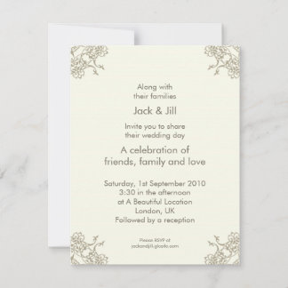 Invitación Un Lacey Pequeño (crema) 4.25x5.25