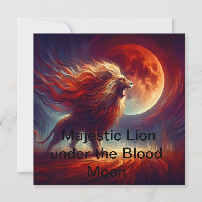 Invitación Un león majestuoso bajo la LUNA SANGRE. (Anverso)