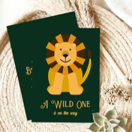 Invitación Un león salvaje, un Baby Shower, tema del Safari d