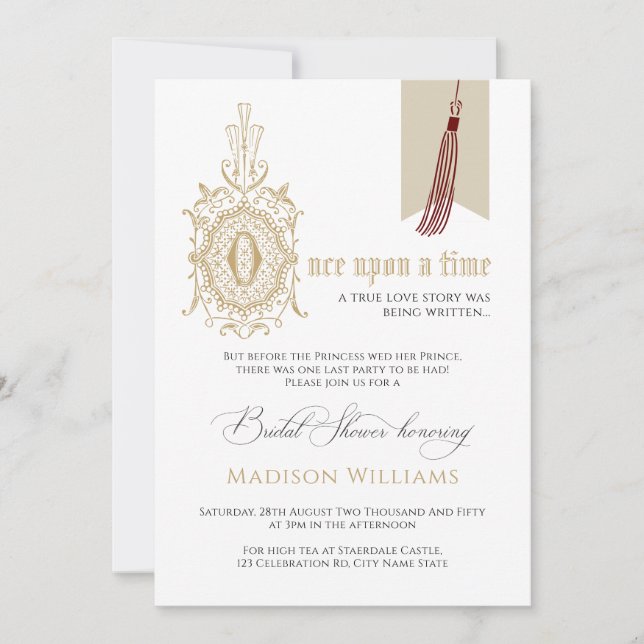 Invitación Un libro de historias de hadas sobre una ducha de  (Anverso)