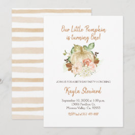 Invitación Un lindo cumpleaños, la calabaza pequeña es una in