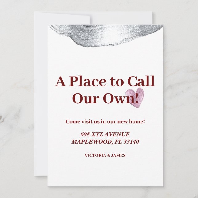 Invitación Un lugar para llamar a nuestro propio purpurina fi (Anverso)