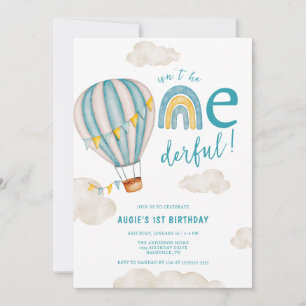 Invitación Un maravilloso Boho de globo aerostático Primer cu