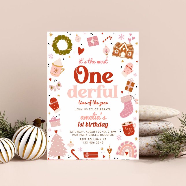 Invitación Un maravilloso Fiesta de cumpleaños de Navidades r (Subido por el creador)
