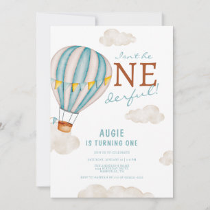 Invitación Un maravilloso globo aerostático 1er cumpleaños
