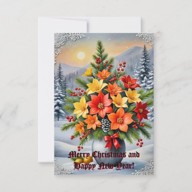 Invitación Un marco florido vibrante (Anverso)