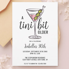 Invitación Un Martini Un Poco Más Viejo Cumpleaños Dibujado a