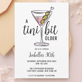 Invitación Un Martini Un Poco Más Viejo Cumpleaños Dibujado a
