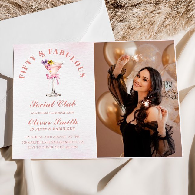 Invitación Un Martini Un Poco Más Viejo Cumpleaños Fifty & Fa (Subido por el creador)