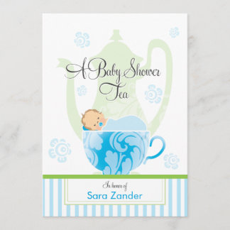 Invitación Un muchacho de la fiesta del té el | de Baby
