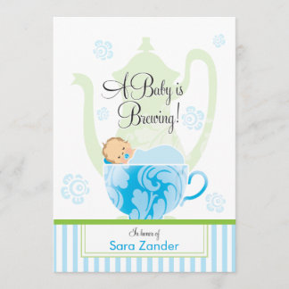 Invitación Un muchacho de la fiesta del té el | de Baby