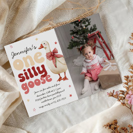 Invitación Un Navidad groso y bobo foto de primer cumpleaños