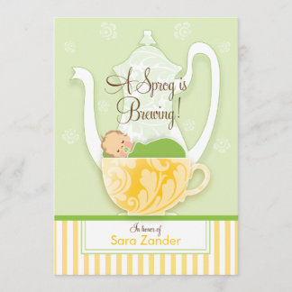 Invitación Un neutral del género de la fiesta del té el | de