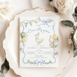 Invitación Un niño azul gótico tonto primer cumpleaños