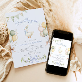 Invitación Un niño azul gótico tonto primer cumpleaños