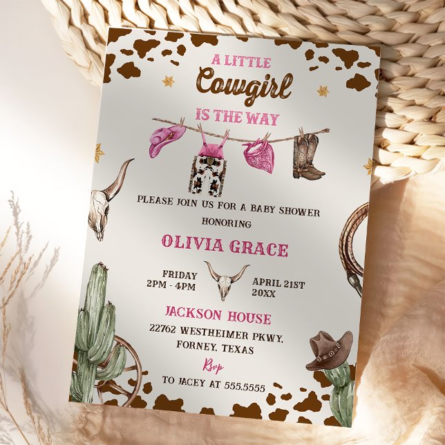 Invitación Un niño Chica occidental Fiesta Baby Shower (Subido por el creador)