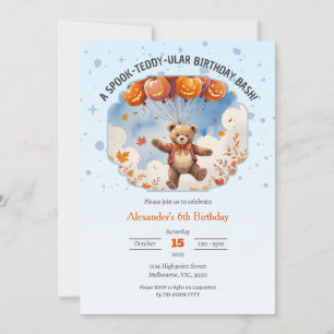 Invitación Un niño con bash de cumpleaños con vida en Spook-T