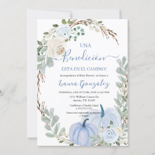 Invitación Un niño de Baby Shower con calabaza en español