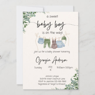 Invitación Un niño dulce está de camino Baby Shower invita