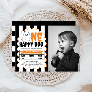 Invitación Un niño feliz de boo 1er cumpleaños fiesta de invi