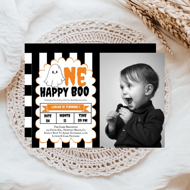 Invitación Un niño feliz de boo 1er cumpleaños fiesta de invi (Subido por el creador)
