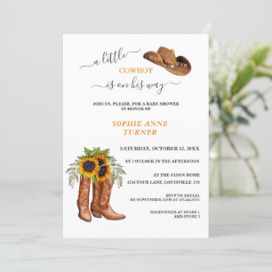 Invitación Un niño mocoso bota el Baby Shower de la caligrafí