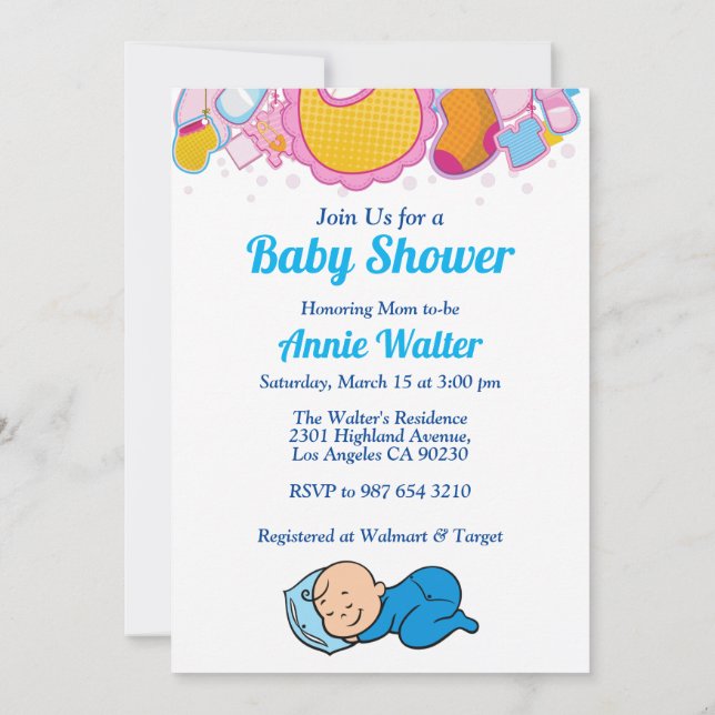 Invitación Un niño pequeño Baby Shower (Reverso)