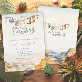 Invitación Un niño pequeño Cowboy Western Canyon Baby Shower