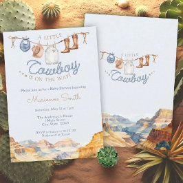 Invitación Un niño pequeño Cowboy Western Canyon Baby Shower