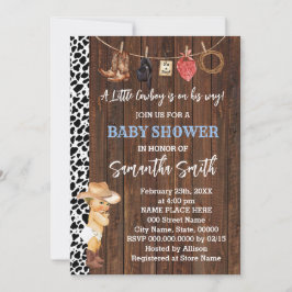 Invitación Un niño pequeño es su estilo occidental Baby Showe
