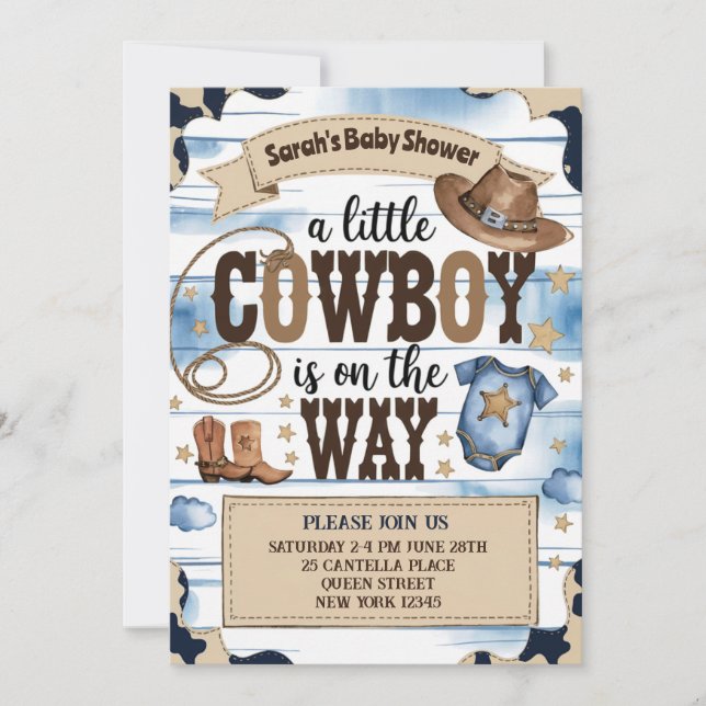 Invitación Un niño pequeño está en camino a Baby Shower (Anverso)