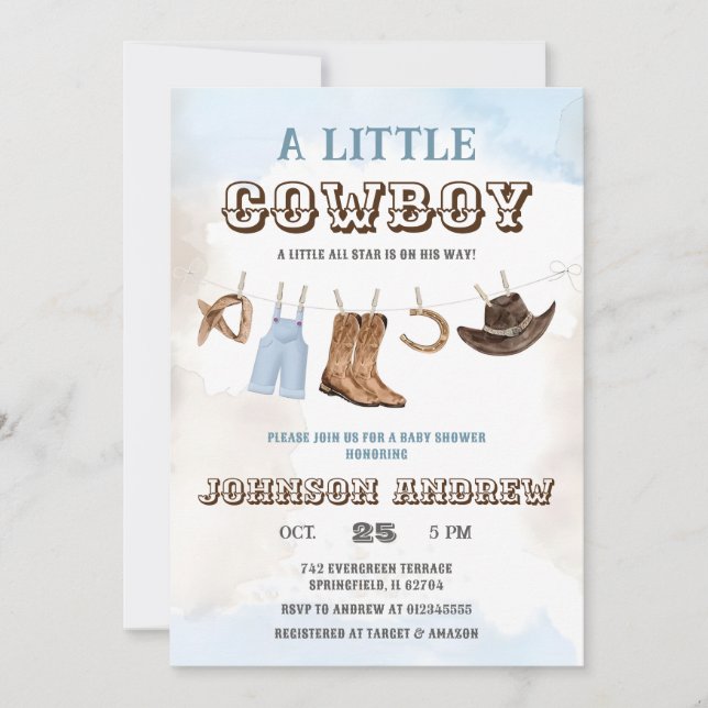 Invitación Un niño pequeño está en camino a Baby Shower (Anverso)