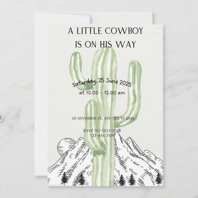 Invitación Un niño pequeño está en camino, Baby Shower Invite (Anverso)