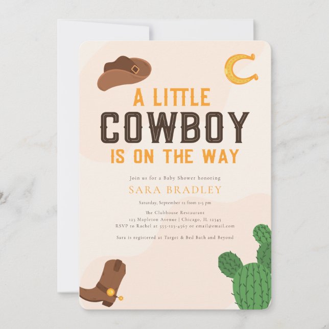 Invitación Un niño pequeño está en camino hacia el Baby Showe (Anverso)