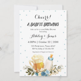 Invitación Un niño pequeño está preparando Baby Shower con lo