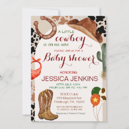 Invitación Un niño pequeño niño occidental Baby Shower