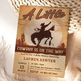 Invitación Un niño pequeño niño occidental Baby Shower