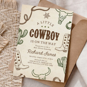 Invitación Un niño pequeño niño occidental Baby Shower