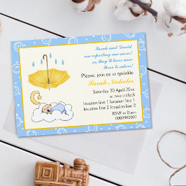 Invitación Un niño pequeño que duerme, espolvorea azul y amar