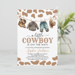 Invitación Un niño pequeño y salvaje Cowboy Baby Shower de We
