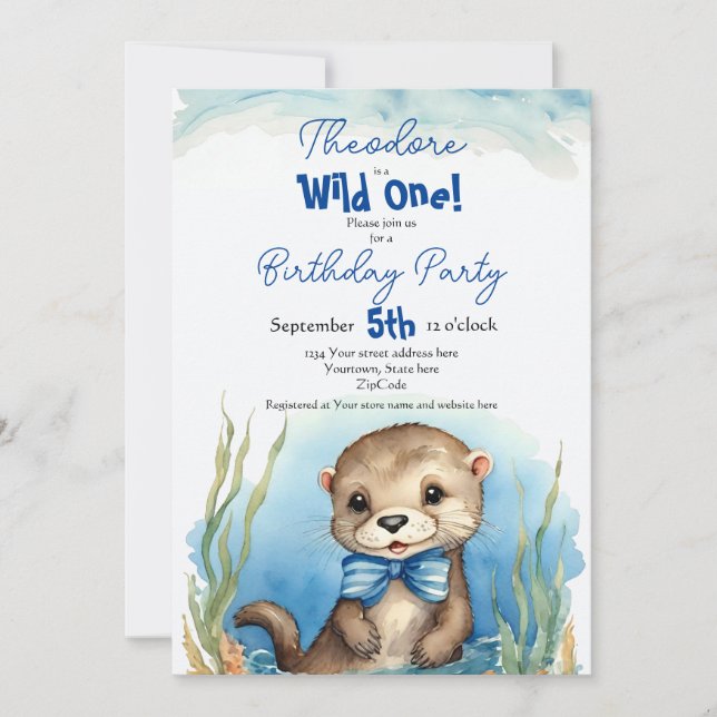 Invitación Un niño pequeño y salvaje cumpleaños (Anverso)